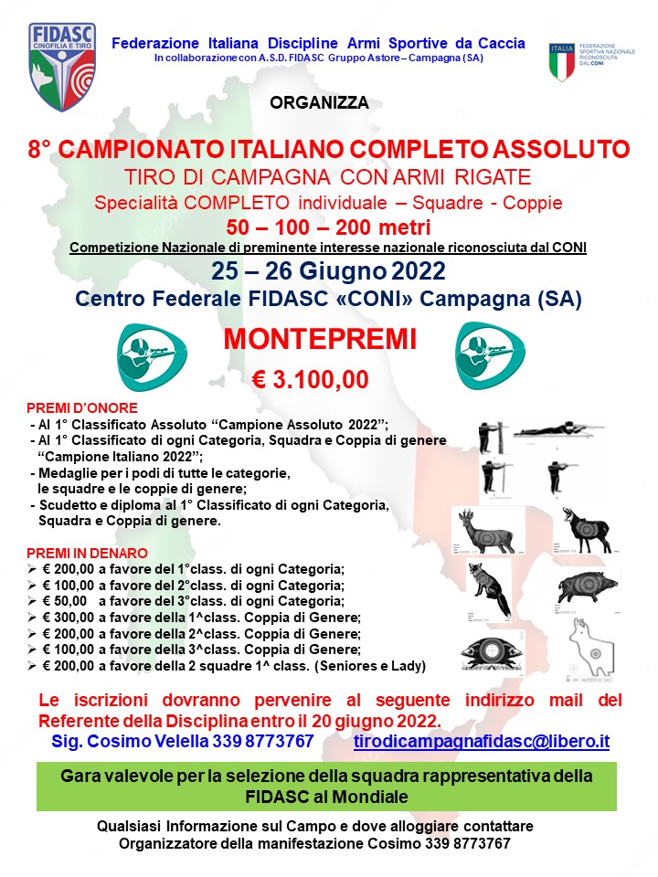 8 Camp. ITA Completo ASSOLUTO 2022