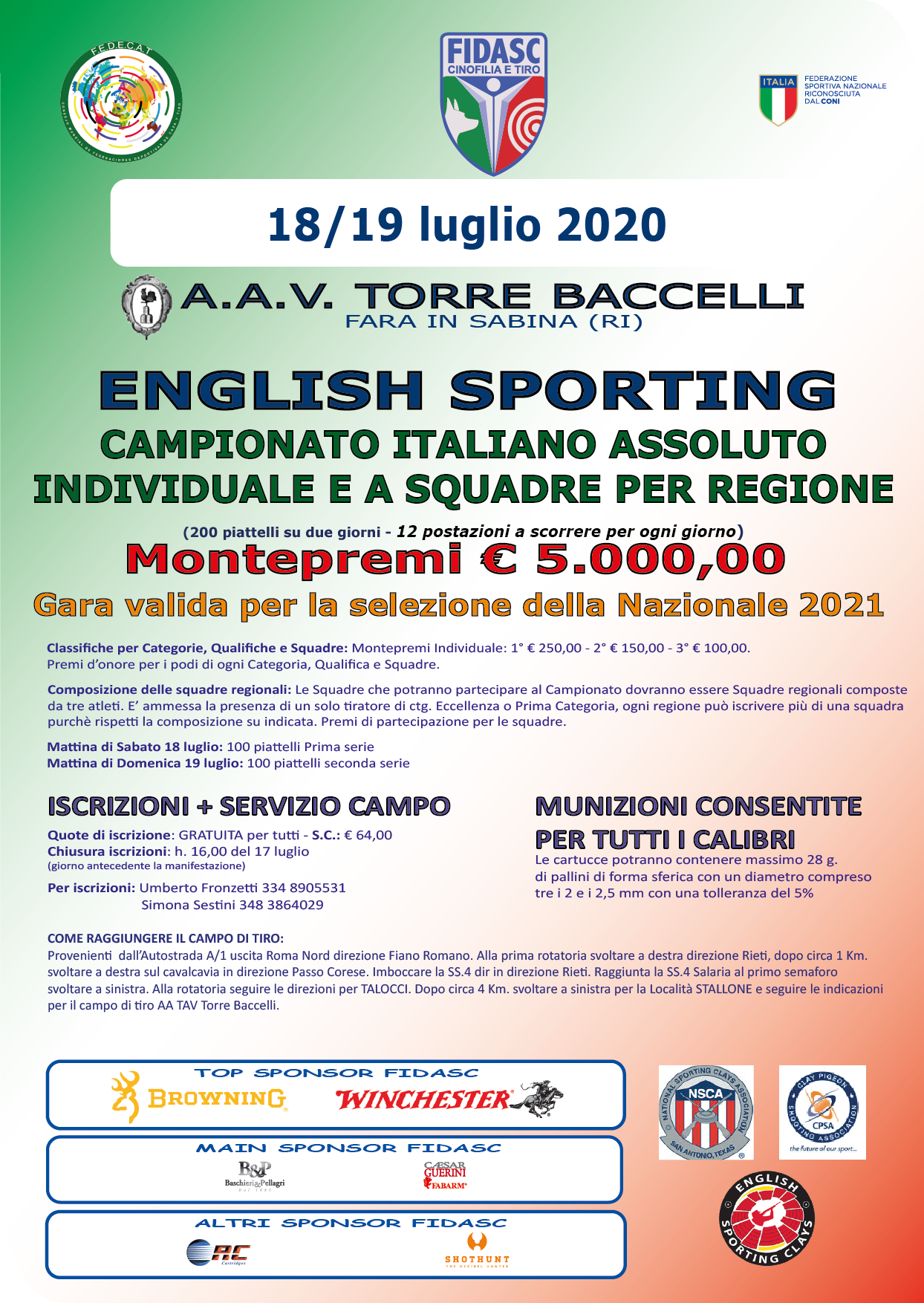 Locandina Campionato Italiano Assoluto English 2020