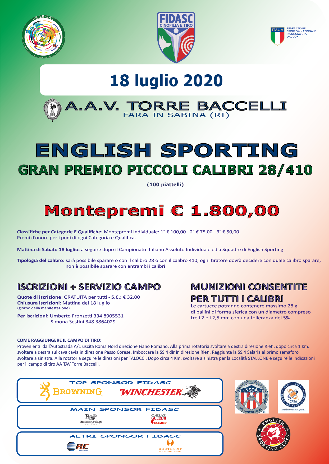 Locandina Gran Premio Piccoli Calibri English 2020