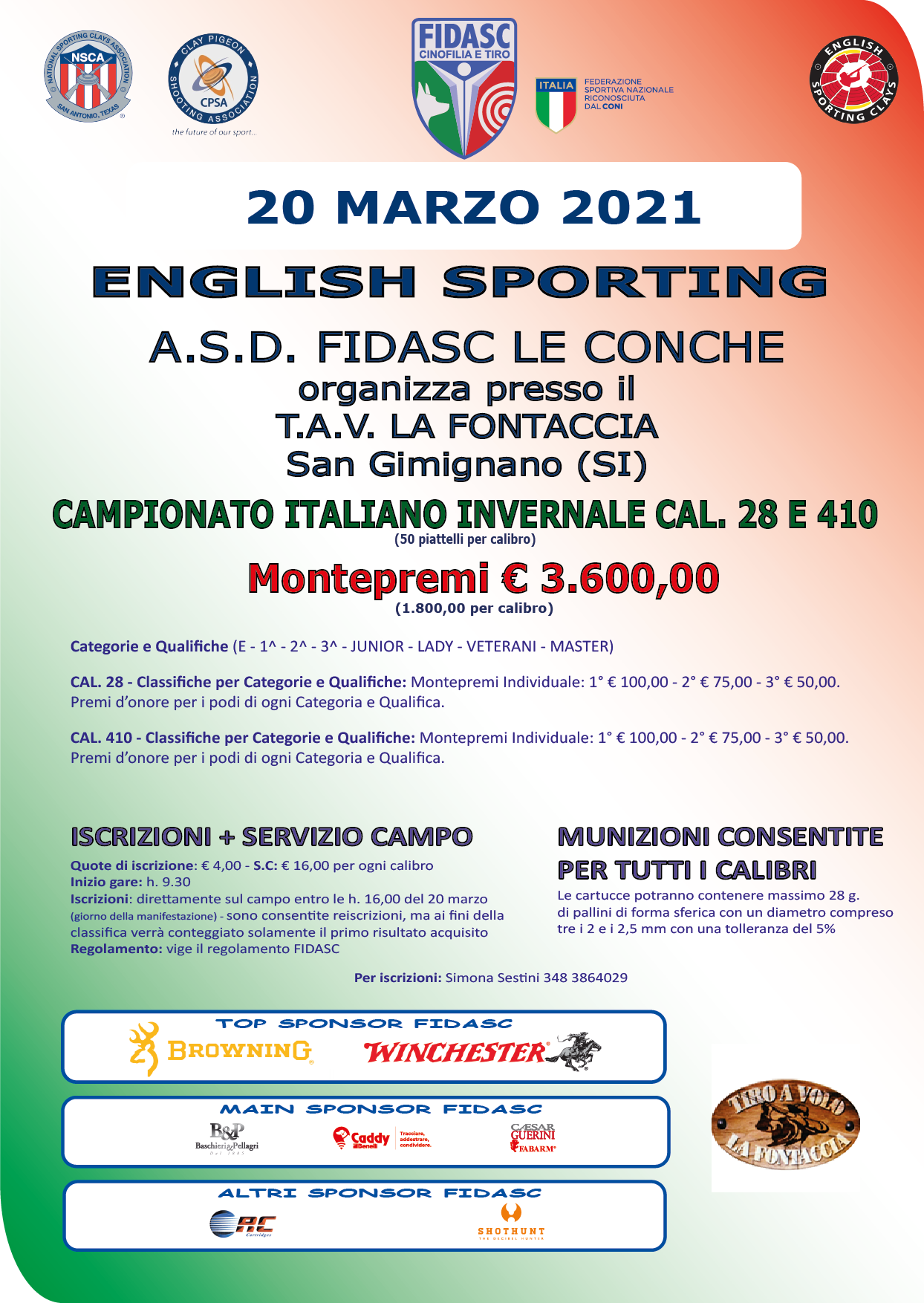 Locandina Campionato Italiano Piccoli calibri new