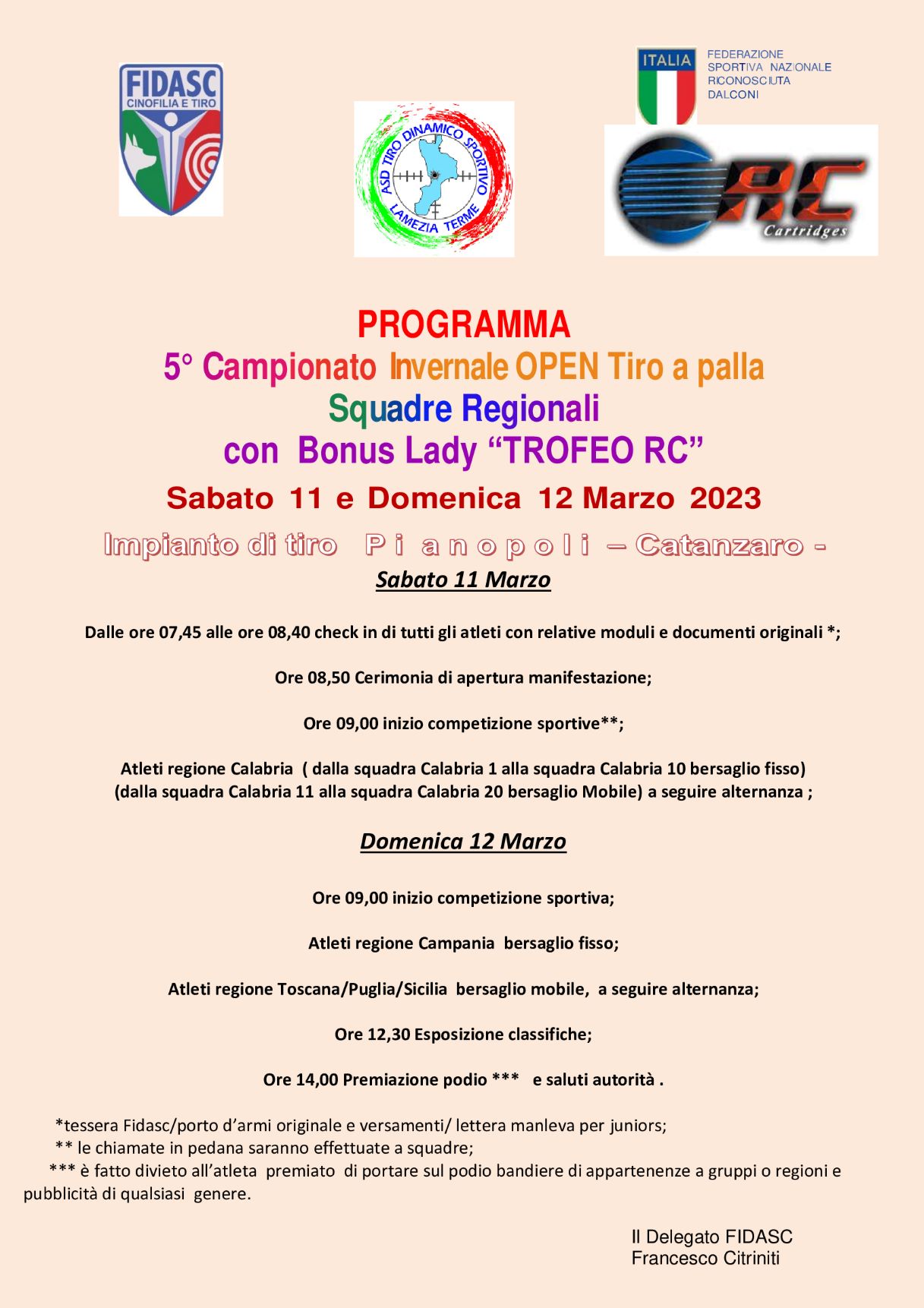 PROGRAMMA 12 marzo 1