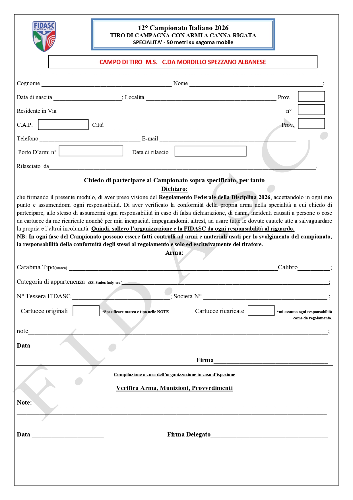Modulo iscrizione Campionato italiano 50mt page 0001