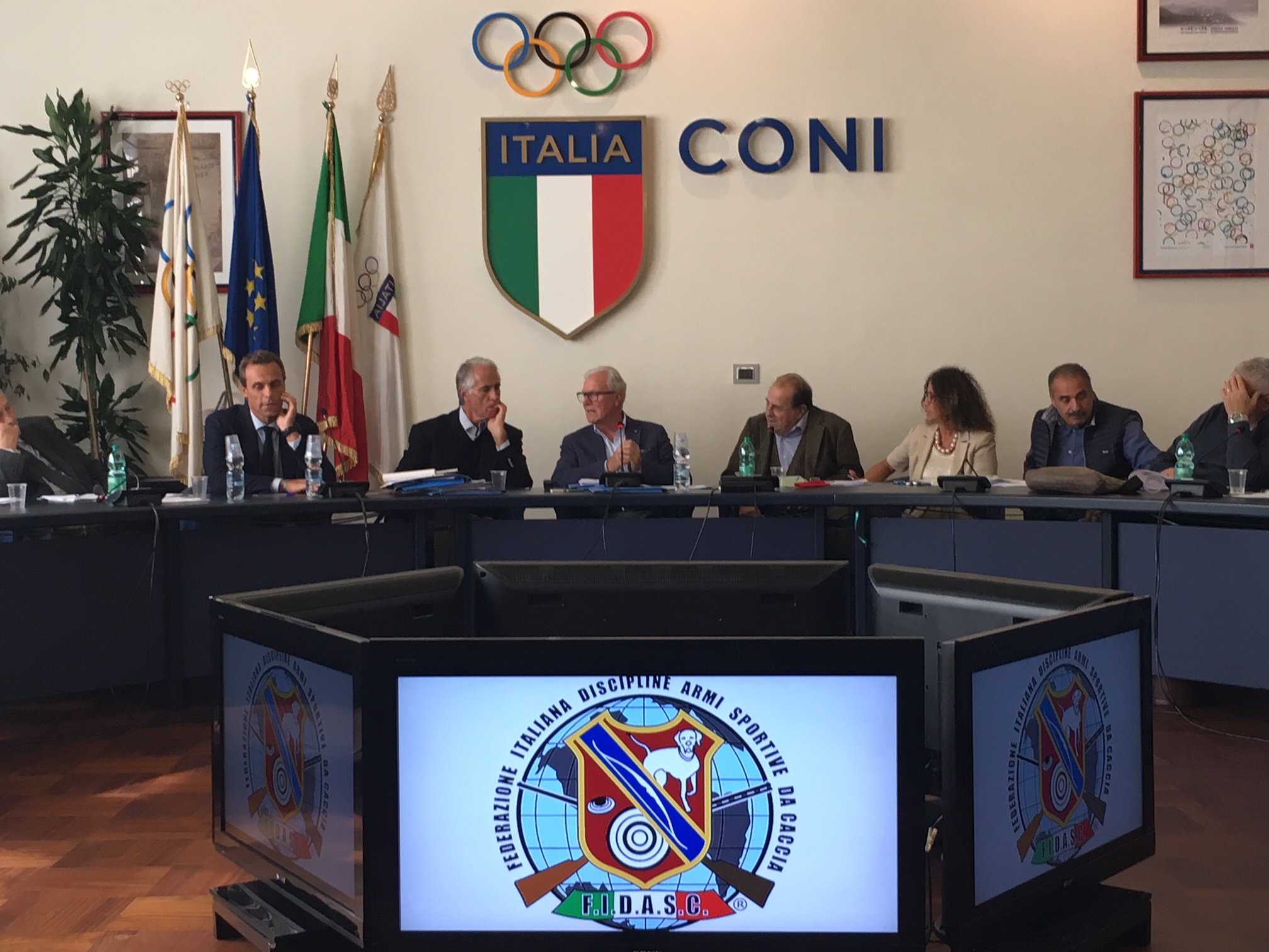 Il presidente del Coni Giovanni Malagò in visita al Consiglio Federale della Fidasc