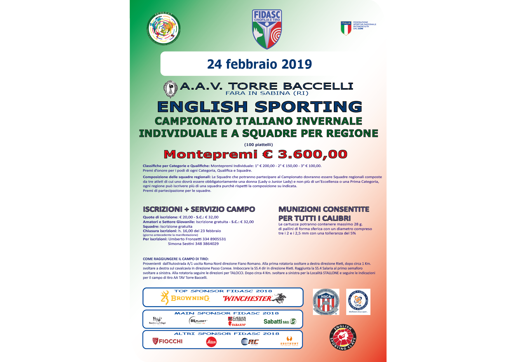 English Sporting - Campionato Invernale Individuale e a squadre per regione