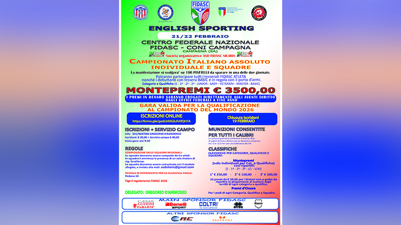 La stagione dell’english sporting riparte con l’Assoluto