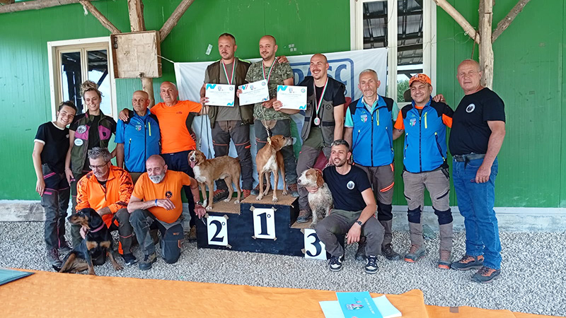 podio del Campionato italiano cani da girata