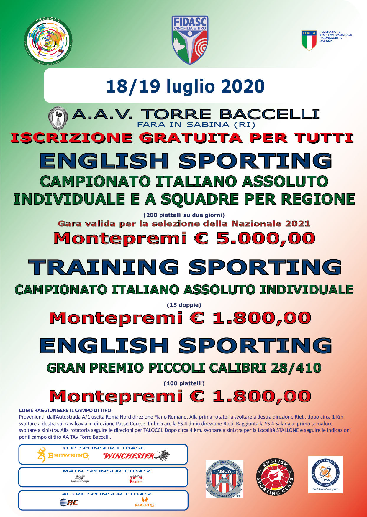 Locandina Campionato Italiano English Training 2020