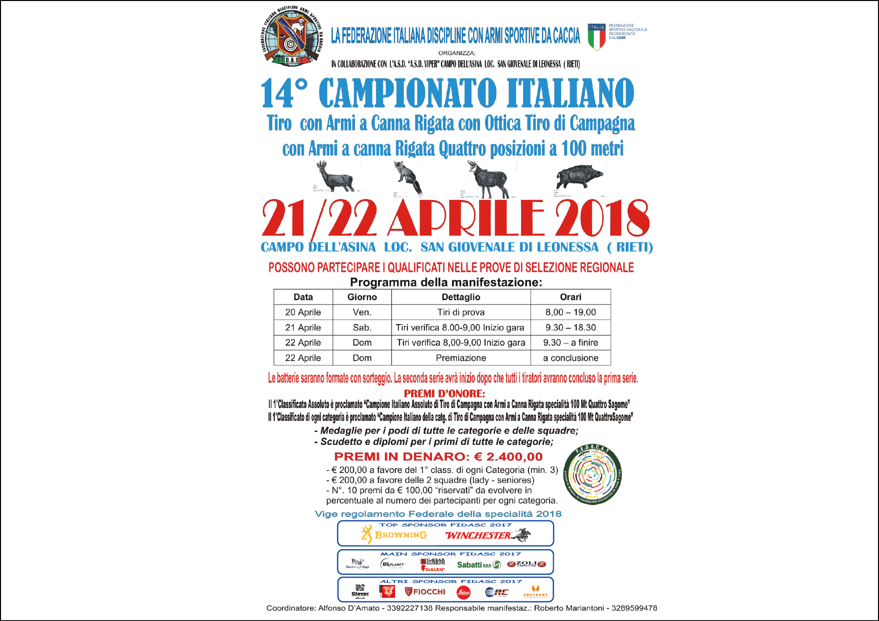 Tiro di Campagna - Campionato Italiano 100 mt 4 posizioni